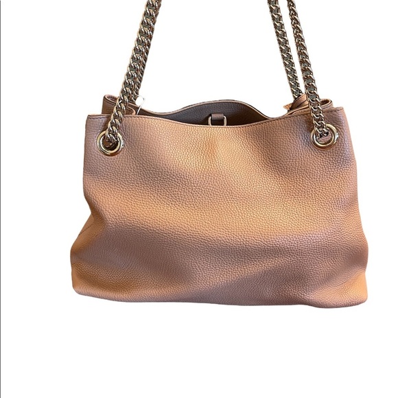 Authentic Gucci Soho Beige Leather Chain Shoulder Bag - Picture 8 of 12